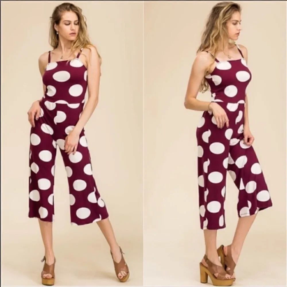❤️HP❤️Capella Jumpsuit Capri Polka dots soft